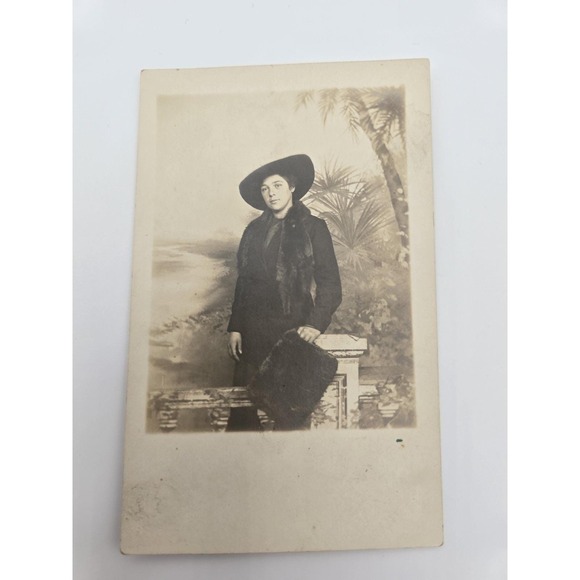 Other - Vintage Real Photo Postcard RPPC Woman Dress Portrait Studio 1910s Florida